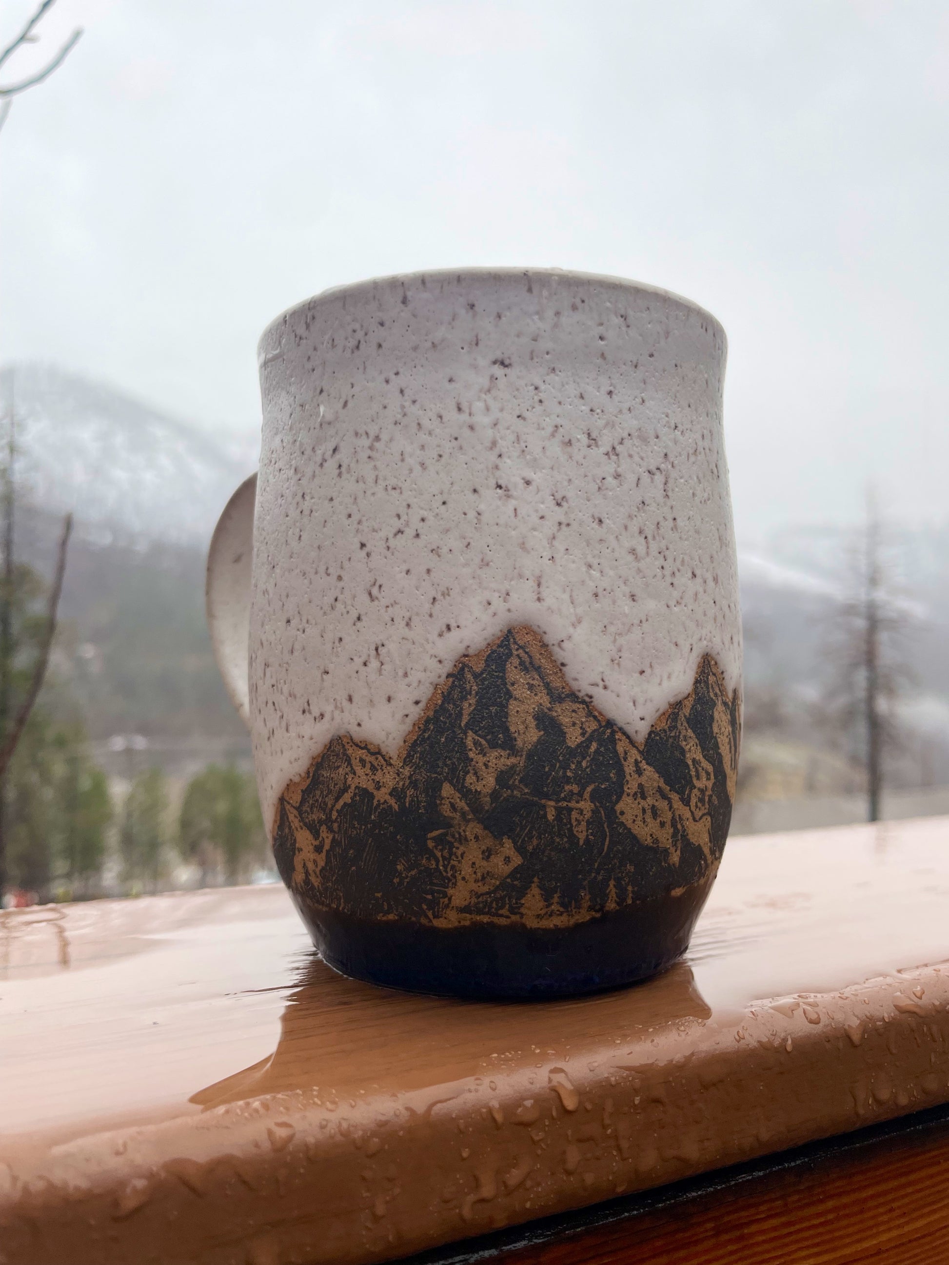 Mountains and lakes, nature lover's coffee cup