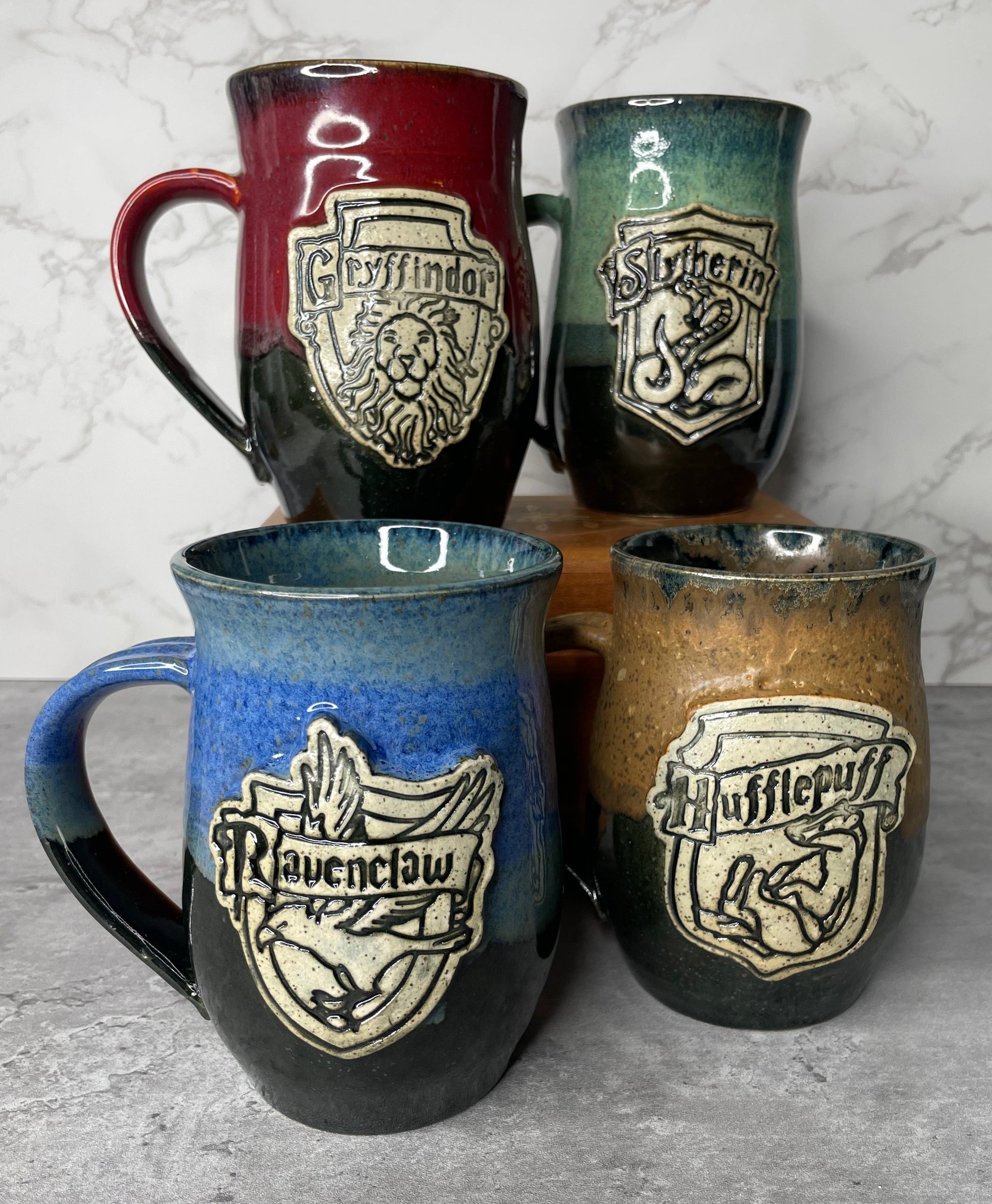 Harry Potter House Collection handmade coffee cups.