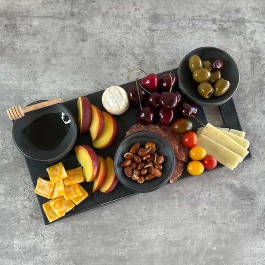 Matte Black Ceramic Charcuterie Board Set || Cheese Board || Party Tray || Serving Dish