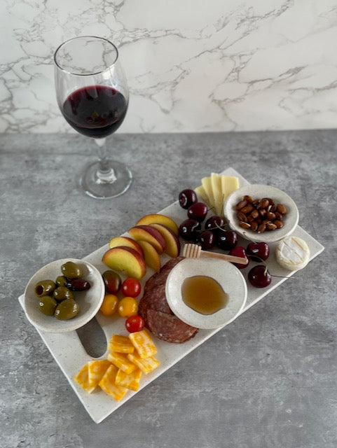 Modern White Ceramic Charcuterie Board Set || Cheese Board || Party Tray || Serving Dish