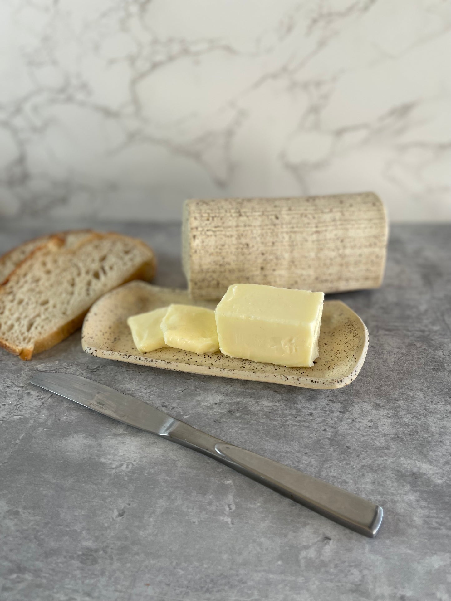 Winter Woods Textured Ceramic Covered Butter Dish